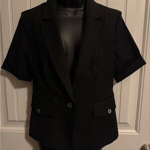 WHBM Black Short-Sleeved Women's Blazer